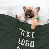 Custom Dark Green White Pet Blanket