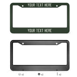Custom Dark Green White License Plate Frame