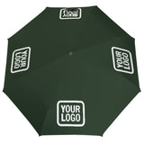 Custom Dark Green White Automatic Umbrella