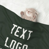 Custom Dark Green White Pet Blanket