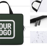 Custom Dark Green White Laptop Bag
