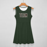 Custom Dark Green Brown Cheerleader Dress