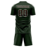 Custom Dark Green Brown Soccer Jersey