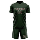 Custom Dark Green Brown Soccer Jersey