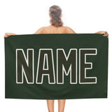 Custom Dark Green Olive Beach Towel