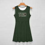 Custom Dark Green Olive Cheerleader Dress