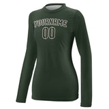 Custom Dark Green Olive Women's Long-Sleeve Shirt