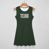 Custom Dark Green Gray Cheerleader Dress