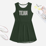 Custom Dark Green Gray Cheerleader Dress