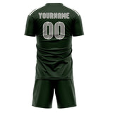 Custom Dark Green Gray Soccer Jersey