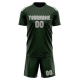 Custom Dark Green Gray Soccer Jersey
