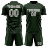 Custom Dark Green Gray Soccer Jersey