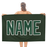 Custom Dark Green Green Beach Towel