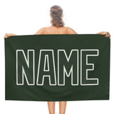 Custom Dark Green Dark Green Beach Towel