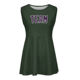 Custom Dark Green Purple Cheerleader Dress