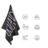 Custom Dark Green Purple Beach Towel