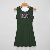 Custom Dark Green Purple Cheerleader Dress