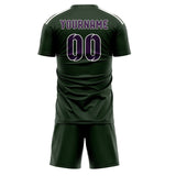Custom Dark Green Purple Soccer Jersey
