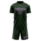 Custom Dark Green Purple Soccer Jersey