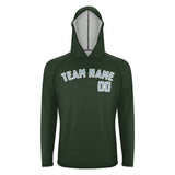 Custom Dark Green Light Blue UV-Hoodie