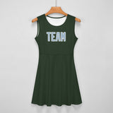 Custom Dark Green Light Blue Cheerleader Dress