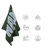 Custom Dark Green Light Blue Beach Towel
