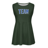 Custom Dark Green Sky Blue Cheerleader Dress