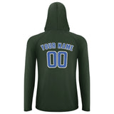 Custom Dark Green Sky Blue UV-Hoodie