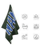 Custom Dark Green Sky Blue Beach Towel