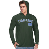 Custom Dark Green Sky Blue UV-Hoodie