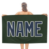 Custom Dark Green Blue Beach Towel