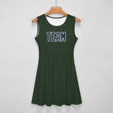 Custom Dark Green Blue Cheerleader Dress