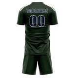 Custom Dark Green Blue Soccer Jersey