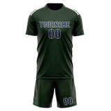 Custom Dark Green Blue Soccer Jersey