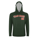 Custom Dark Green Orange Red UV-Hoodie