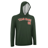 Custom Dark Green Orange Red UV-Hoodie