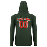 Custom Dark Green Orange Red UV-Hoodie