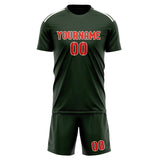 Custom Dark Green Orange Red Soccer Jersey