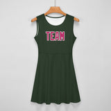 Custom Dark Green Pink Cheerleader Dress