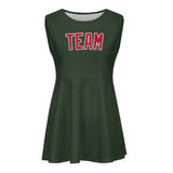 Custom Dark Green Red Cheerleader Dress
