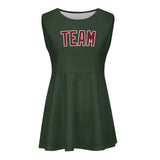 Custom Dark Green Crimson Red Cheerleader Dress