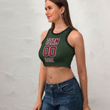 Custom Dark Green Crimson Red Sleeveless Tank Top