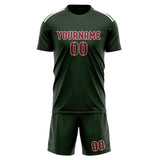 Custom Dark Green Crimson Red Soccer Jersey