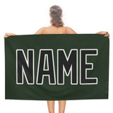 Custom Dark Green Black Beach Towel