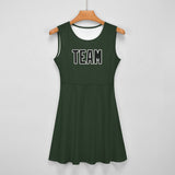Custom Dark Green Black Cheerleader Dress