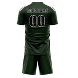 Custom Dark Green Black Soccer Jersey