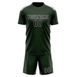 Custom Dark Green Black Soccer Jersey