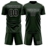 Custom Dark Green Black Soccer Jersey