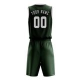 Custom Dark Green White Basketball Set