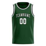 Custom Dark Green & White Colors Design Sports Basketball Jersey